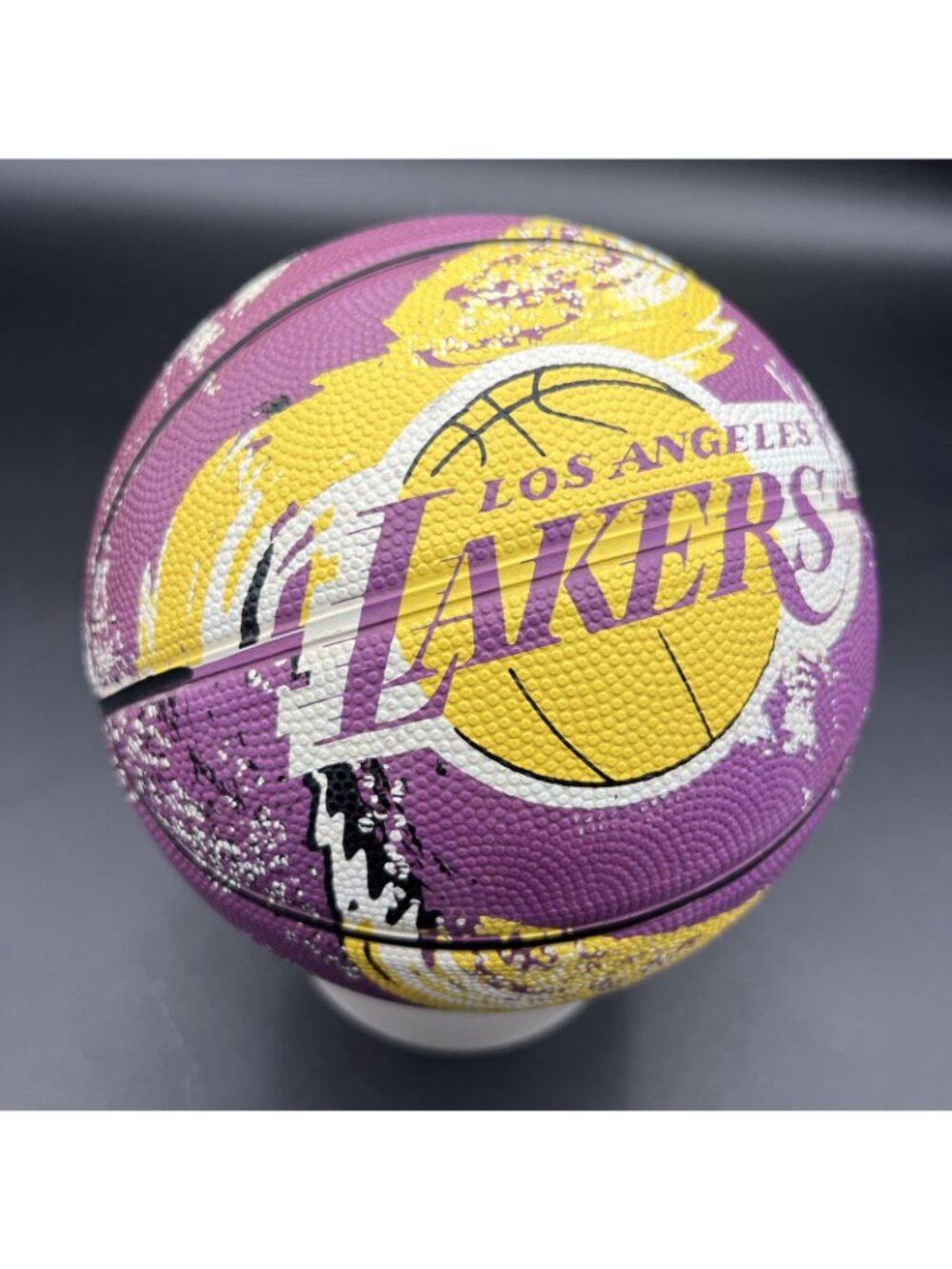 Vtg Spalding/LA LAKERS NBA Souvenir/Kid Toy Mini 7" Basketball; Purple/Yellow - Picture 7 of 9